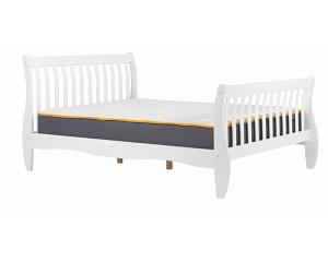 4ft6 Double White, wood curved sleigh style bed frame bedstead
